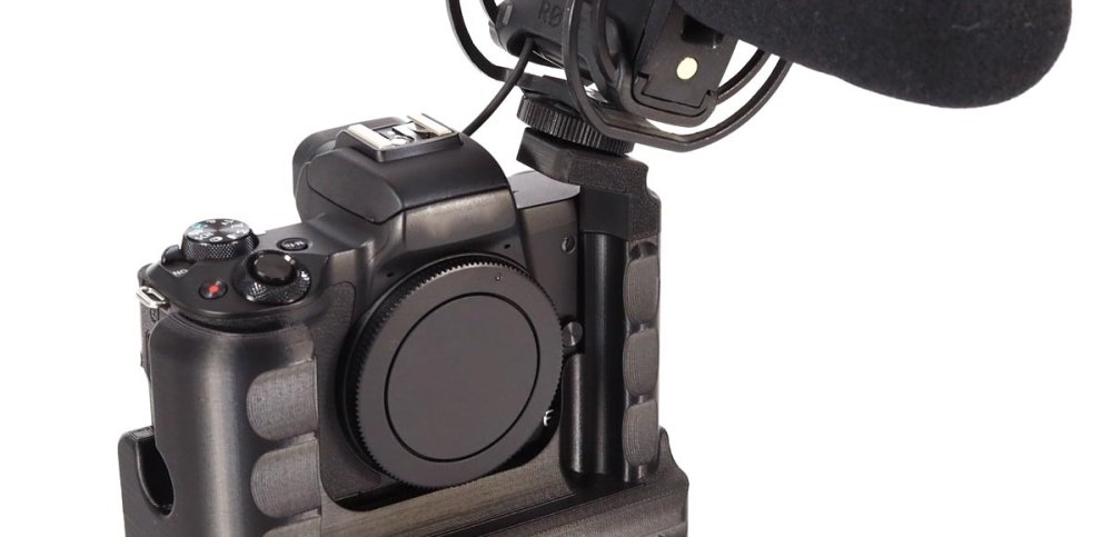 Extended Battery Grip with extra cold shoe for Canon EOS M50