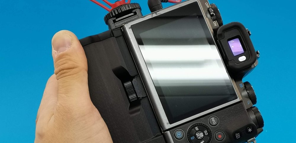 Battery Grip with extra cold shoe fpr Canon EOS M5 available @ CustomBatteryGrips online store