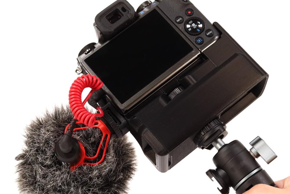 Battery Grip with extra cold shoe for Canon EOS M5 by CustomBatteryGrips