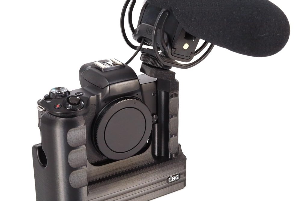 Extended Battery Grip with extra cold shoe for Canon EOS M50