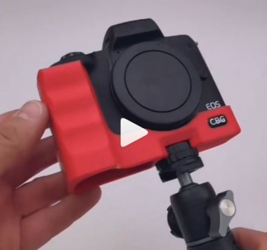 Red version of Extension Grip for Canon EOS M50 and M50 mark II