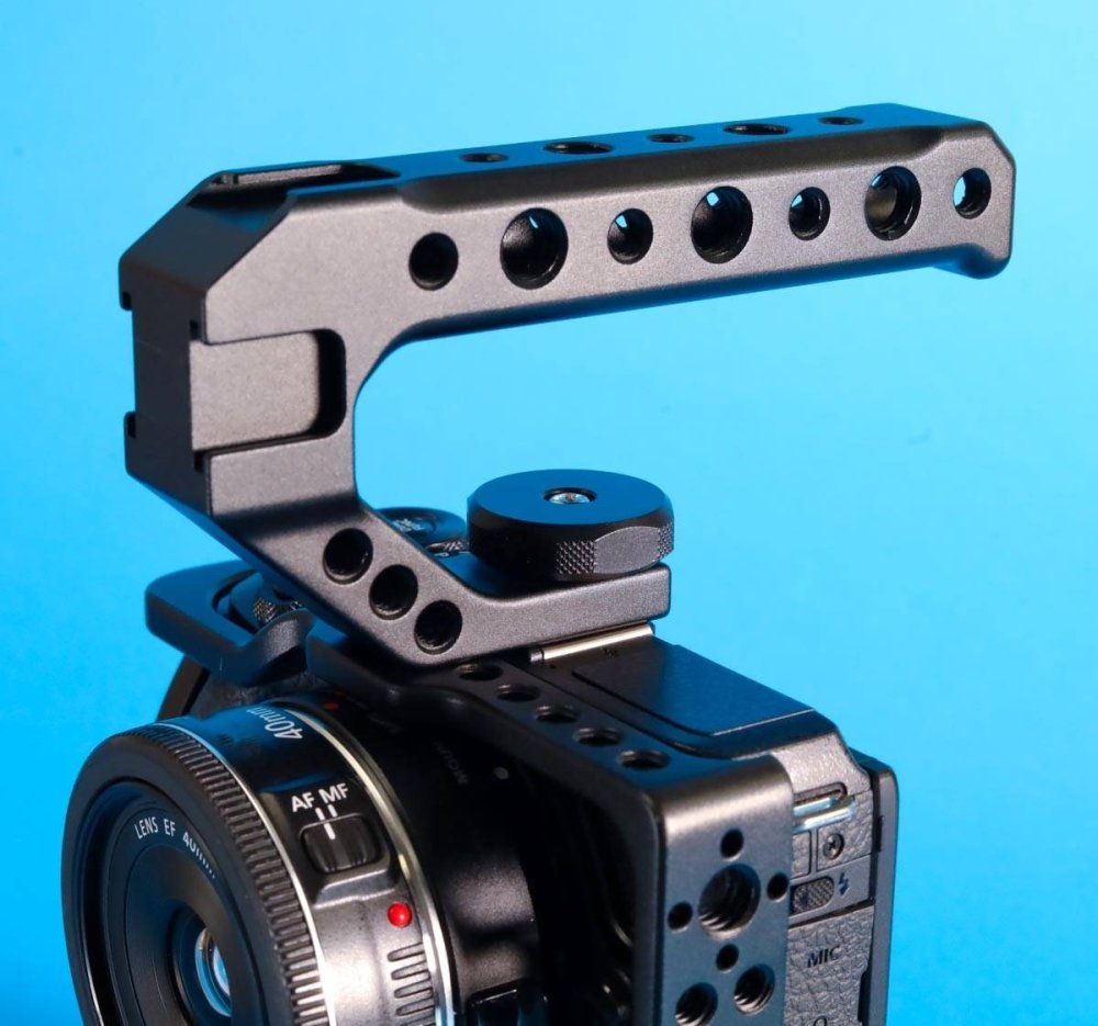 Universal Camera Top Handle Grip With Cold Shoe Mount