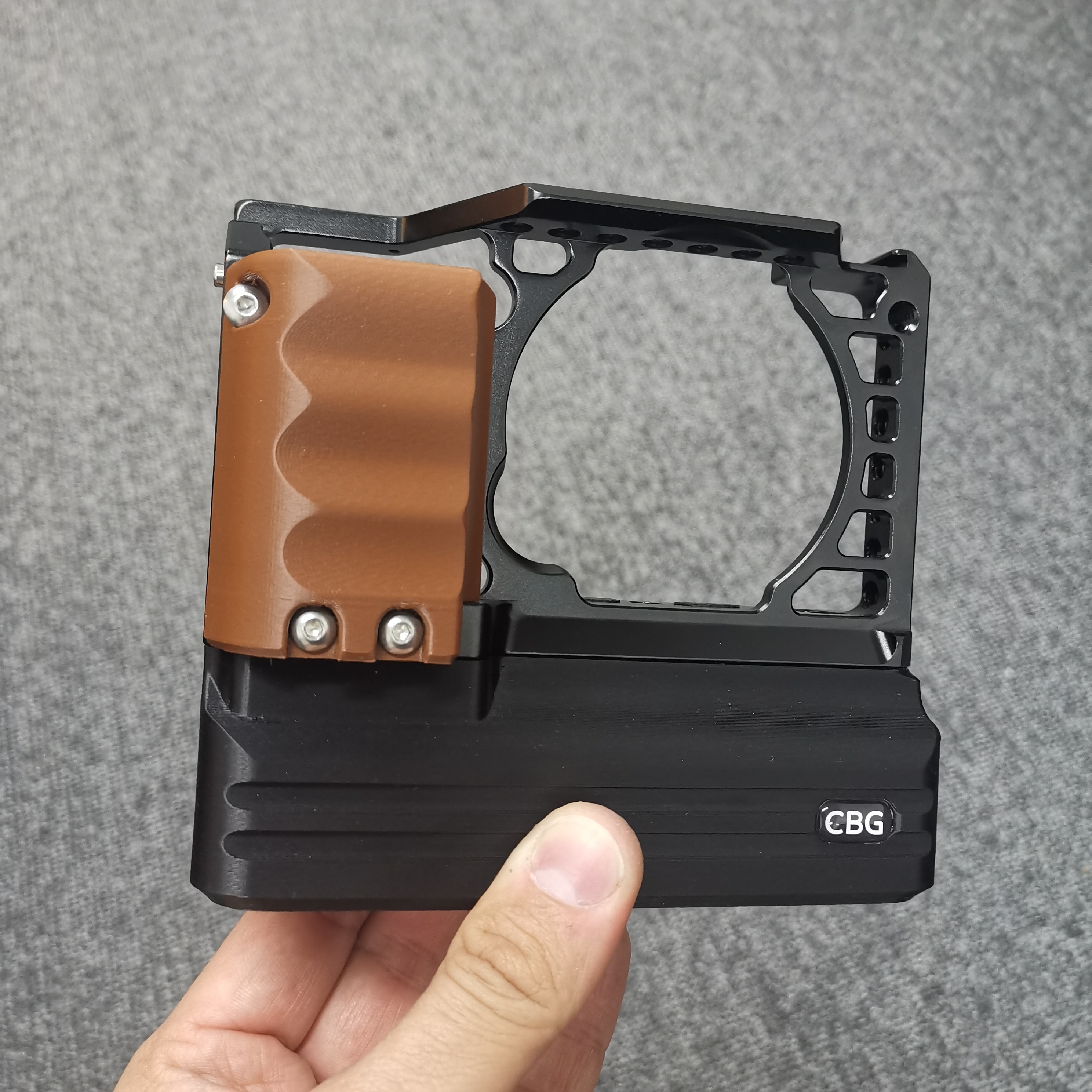 Brown grip handle for SmallRig 1661 and 1889 Cage for Sony Alpha A6000  A6300 and A6400 cameras