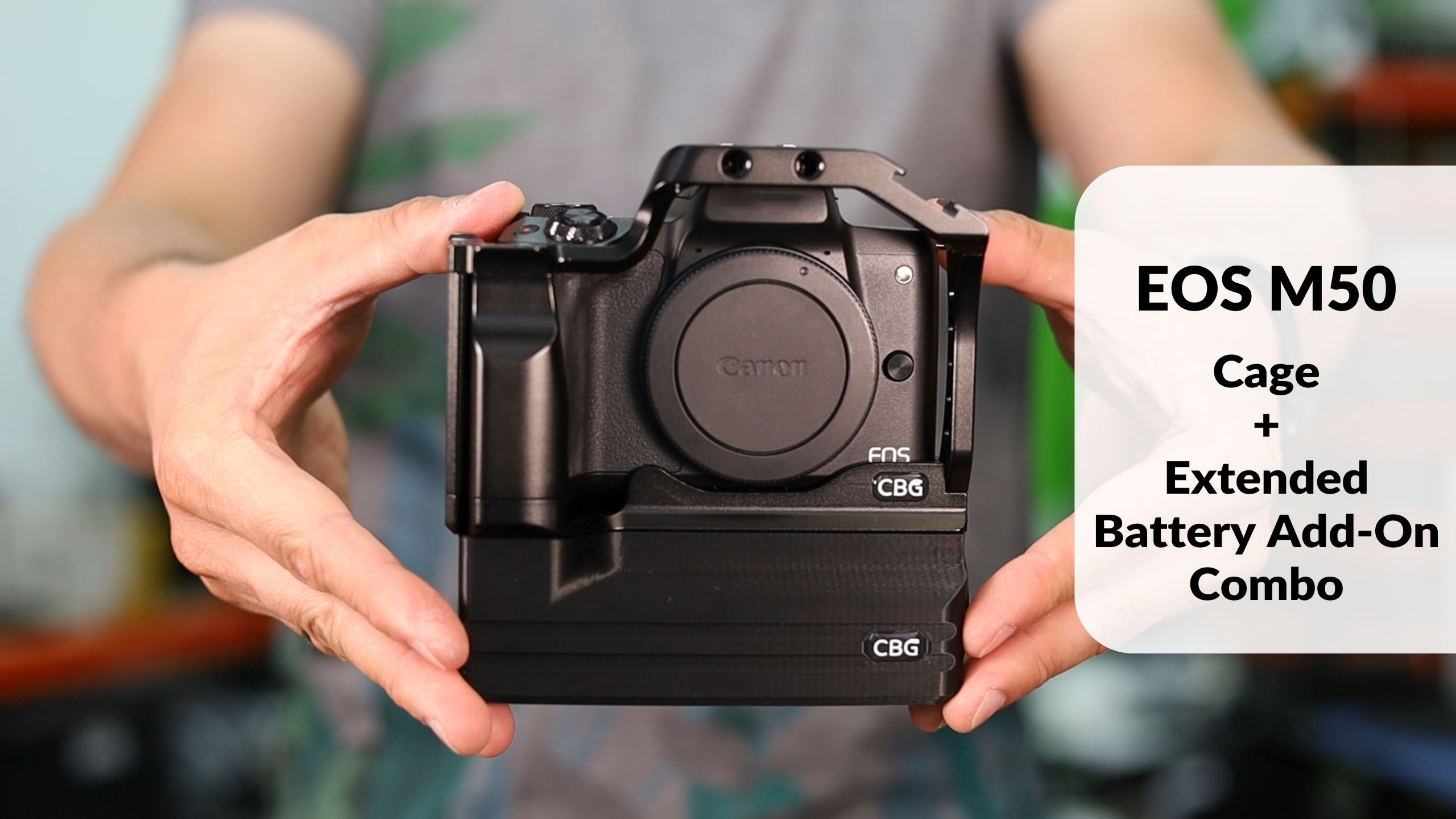 Battery Extension Add-On for Canon EOS M50 Cage